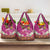 Hawaiian Lei Turtle and Plumeria Grocery Bag Polynerian Art Tattoo-Plum Pink Color