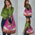 Hawaiian Lei Turtle and Plumeria Grocery Bag Polynerian Art Tattoo-Plum Pink Color