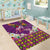 Hawaiian Lei Turtle and Plumeria Area Rug Polynerian Art Tattoo-Mauve Color