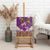 Hawaiian Lei Turtle and Plumeria Canvas Wall Art Polynerian Art Tattoo-Mauve Color