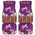 Hawaiian Lei Turtle and Plumeria Car Mats Polynerian Art Tattoo-Mauve Color