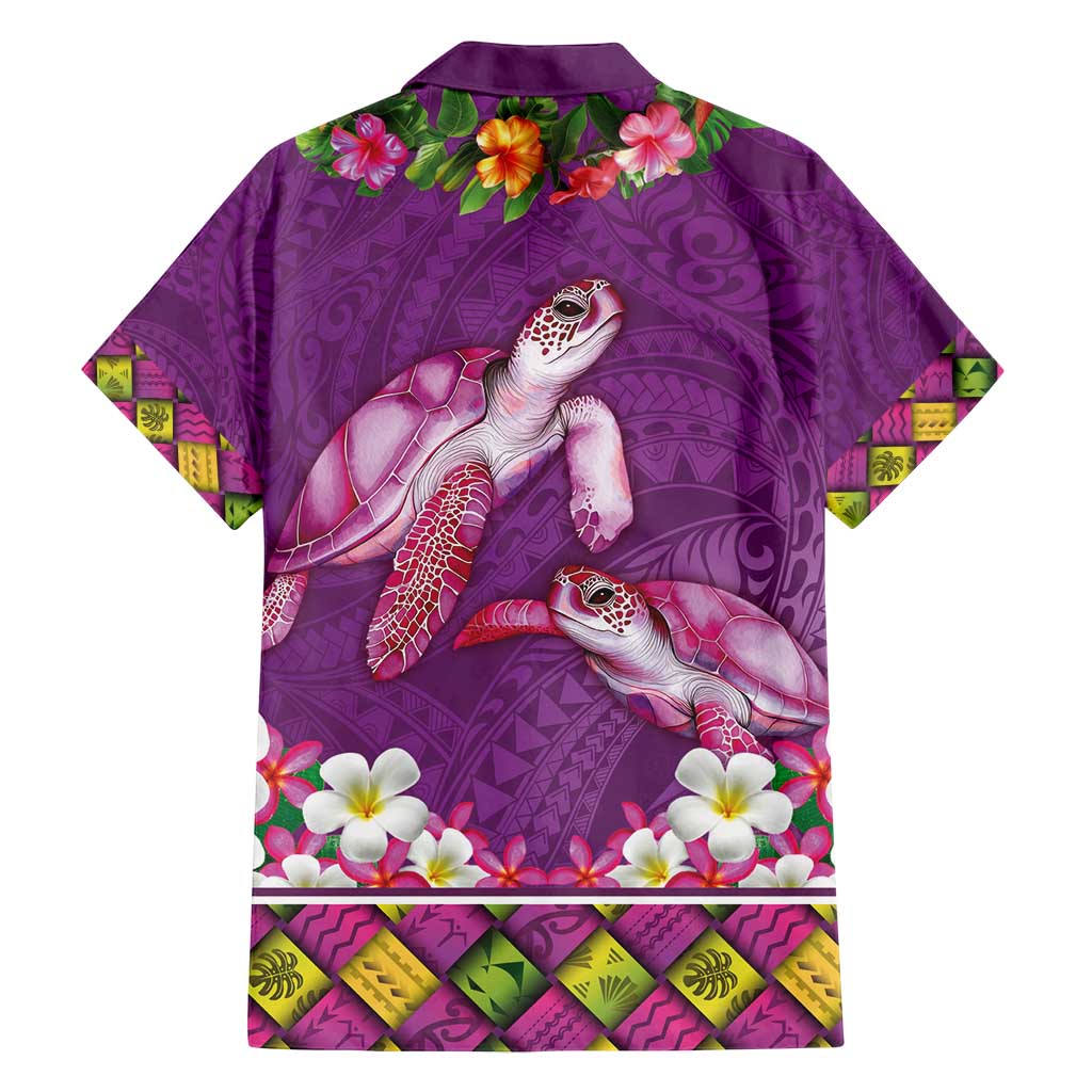 Hawaiian Lei Turtle and Plumeria Family Matching Long Sleeve Bodycon Dress and Hawaiian Shirt Polynerian Art Tattoo-Mauve Color LT03 - Polynesian Pride