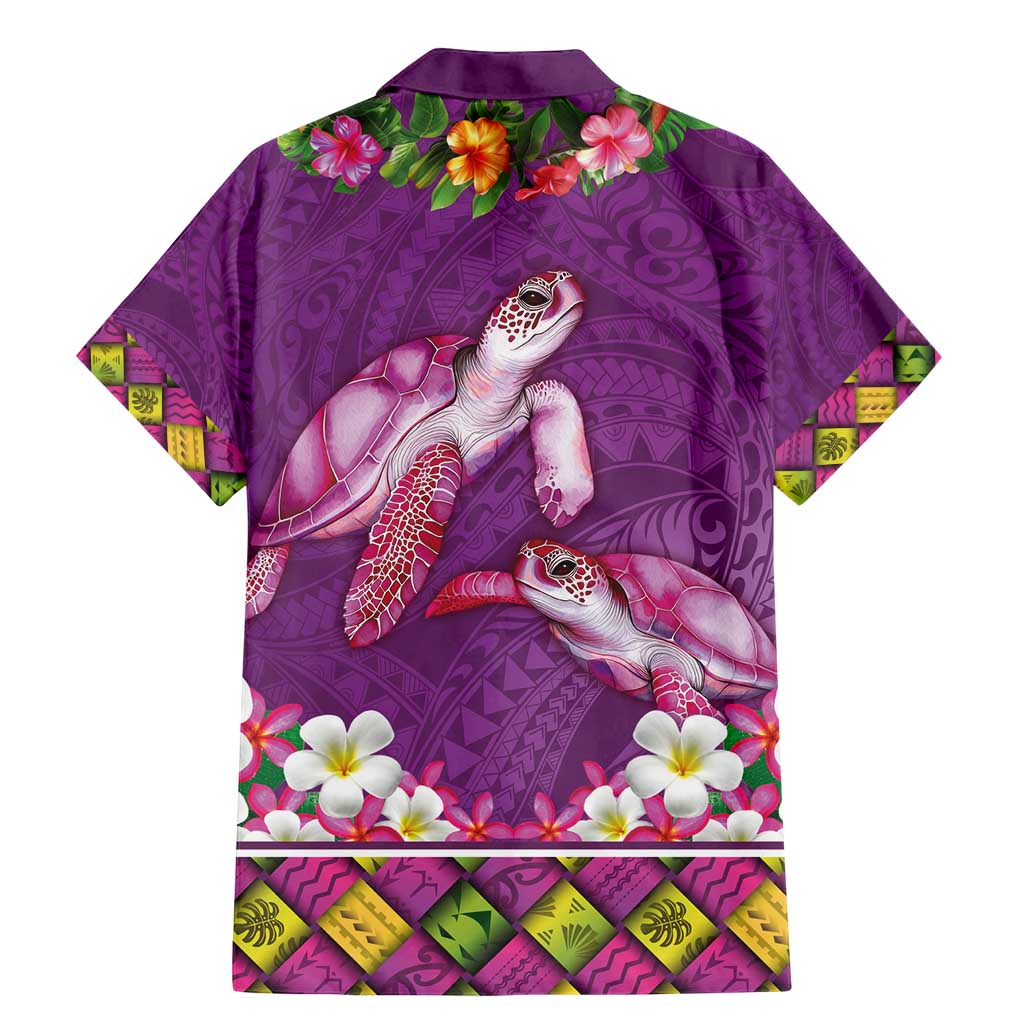 Hawaiian Lei Turtle and Plumeria Family Matching Mermaid Dress and Hawaiian Shirt Polynerian Art Tattoo-Mauve Color LT03 - Polynesian Pride