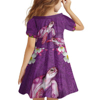 Hawaiian Lei Turtle and Plumeria Family Matching Off Shoulder Maxi Dress and Hawaiian Shirt Polynerian Art Tattoo-Mauve Color LT03 - Polynesian Pride
