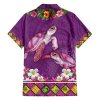 Hawaiian Lei Turtle and Plumeria Family Matching Puletasi and Hawaiian Shirt Polynerian Art Tattoo-Mauve Color LT03 - Polynesian Pride