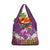 Hawaiian Lei Turtle and Plumeria Grocery Bag Polynerian Art Tattoo-Mauve Color