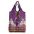Hawaiian Lei Turtle and Plumeria Grocery Bag Polynerian Art Tattoo-Mauve Color