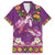 Hawaiian Lei Turtle and Plumeria Hawaiian Shirt Polynerian Art Tattoo-Mauve Color