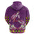 Hawaiian Lei Turtle and Plumeria Hoodie Polynerian Art Tattoo-Mauve Color