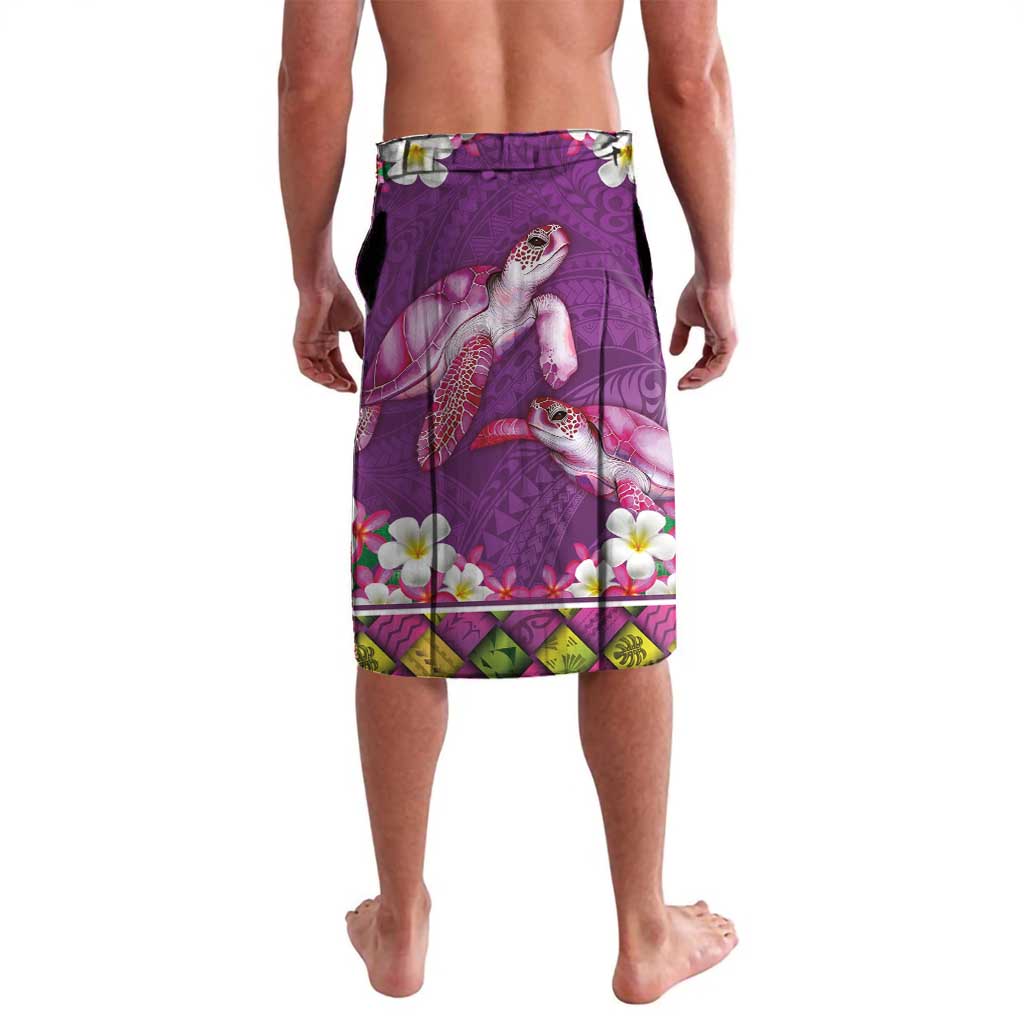 Hawaiian Lei Turtle and Plumeria Lavalava Polynerian Art Tattoo-Mauve Color
