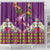Hawaiian Lei Turtle and Plumeria Shower Curtain Polynerian Art Tattoo-Mauve Color