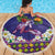 Hawaiian Lei Turtle and Plumeria Beach Blanket Polynerian Art Tattoo-Navy Color
