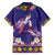 Hawaiian Lei Turtle and Plumeria Family Matching Tank Maxi Dress and Hawaiian Shirt Polynerian Art Tattoo-Navy Color