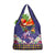 Hawaiian Lei Turtle and Plumeria Grocery Bag Polynerian Art Tattoo-Navy Color