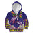 Hawaiian Lei Turtle and Plumeria Kid Hoodie Polynerian Art Tattoo-Navy Color