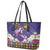 Hawaiian Lei Turtle and Plumeria Leather Tote Bag Polynerian Art Tattoo-Navy Color