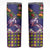 Hawaiian Lei Turtle and Plumeria Skinny Tumbler Polynerian Art Tattoo-Navy Color