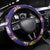 Hawaiian Lei Turtle and Plumeria Steering Wheel Cover Polynerian Art Tattoo-Navy Color