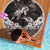 Hawaiian Lei Turtle and Plumeria Beach Blanket Polynerian Art Tattoo-Grayscale Mode