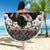 Hawaiian Lei Turtle and Plumeria Beach Blanket Polynerian Art Tattoo-Grayscale Mode