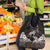 Hawaiian Lei Turtle and Plumeria Grocery Bag Polynerian Art Tattoo-Grayscale Mode