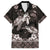 Hawaiian Lei Turtle and Plumeria Hawaiian Shirt Polynerian Art Tattoo-Grayscale Mode