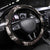 Hawaiian Lei Turtle and Plumeria Steering Wheel Cover Polynerian Art Tattoo-Grayscale Mode