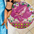 Hawaiian Plumeria and Humpback Whales Beach Blanket Polynerian Art Tattoo-Plum Pink Color