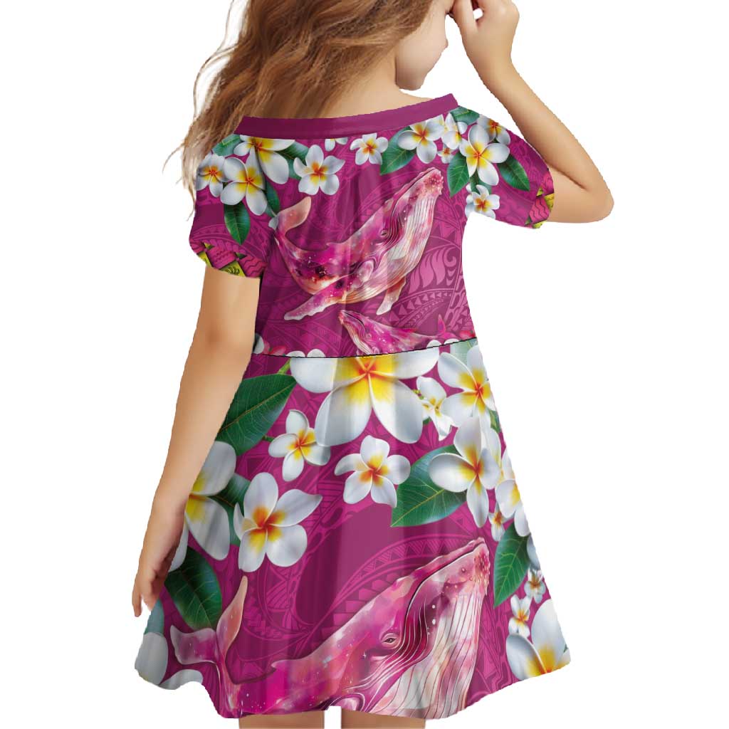 Hawaiian Plumeria and Humpback Whales Family Matching Off Shoulder Maxi Dress and Hawaiian Shirt Polynerian Art Tattoo-Plum Pink Color LT03 - Polynesian Pride