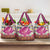 Hawaiian Plumeria and Humpback Whales Grocery Bag Polynerian Art Tattoo-Plum Pink Color