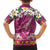 Hawaiian Plumeria and Humpback Whales Hawaiian Shirt Polynerian Art Tattoo-Plum Pink Color