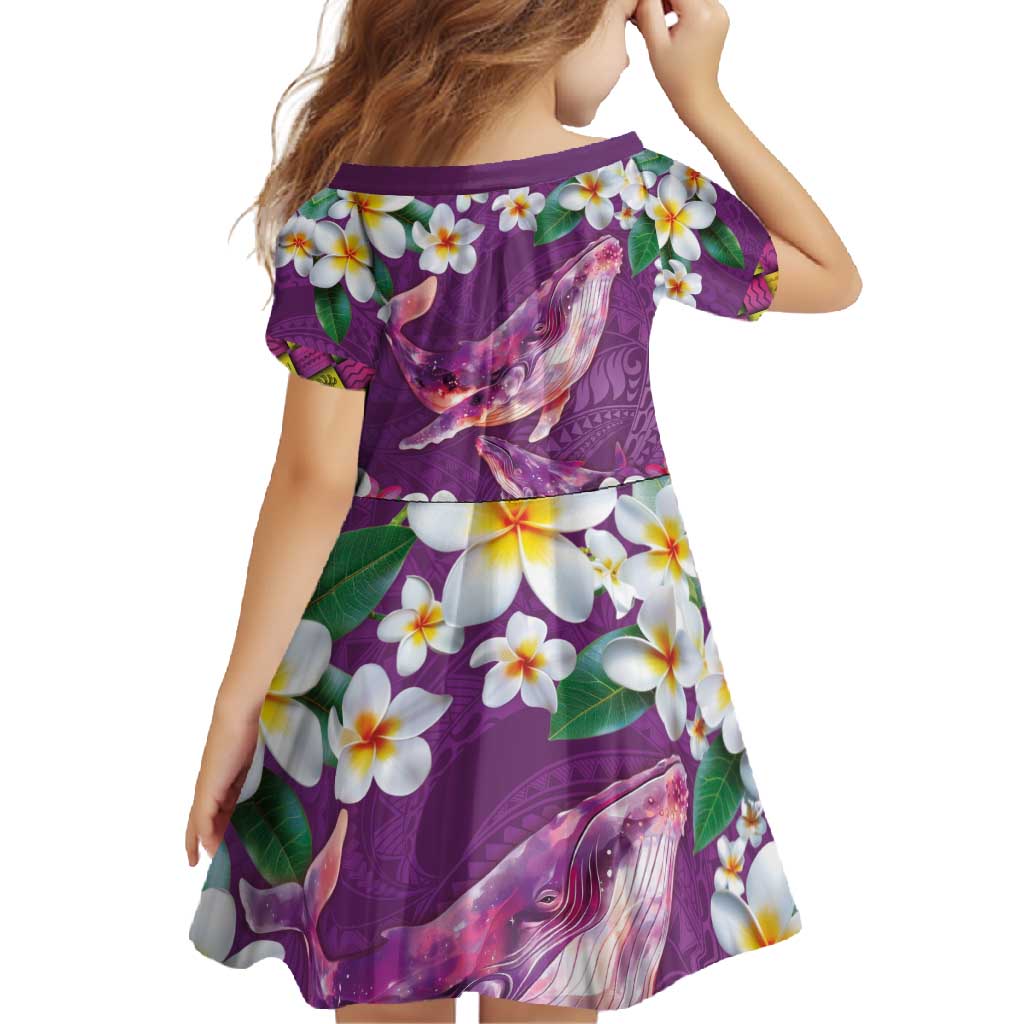 Hawaiian Plumeria and Humpback Whales Family Matching Summer Maxi Dress and Hawaiian Shirt Polynerian Art Tattoo-Mauve Color LT03 - Polynesian Pride