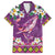 Hawaiian Plumeria and Humpback Whales Hawaiian Shirt Polynerian Art Tattoo-Mauve Color