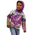 Hawaiian Plumeria and Humpback Whales Kid Hoodie Polynerian Art Tattoo-Mauve Color