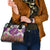 Hawaiian Plumeria and Humpback Whales Shoulder Handbag Polynerian Art Tattoo-Mauve Color