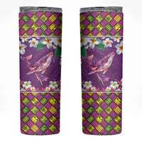 Hawaiian Plumeria and Humpback Whales Skinny Tumbler Polynerian Art Tattoo-Mauve Color LT03 Purple - Polynesian Pride