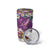 Hawaiian Plumeria and Humpback Whales Tumbler Cup Polynerian Art Tattoo-Mauve Color