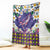 Hawaiian Plumeria and Humpback Whales Blanket Polynerian Art Tattoo-Navy Color