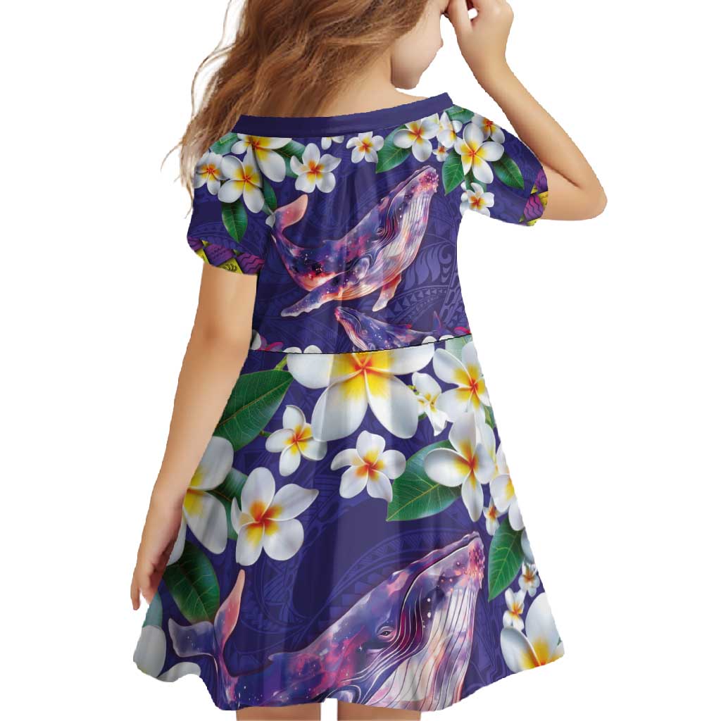 Hawaiian Plumeria and Humpback Whales Family Matching Off Shoulder Maxi Dress and Hawaiian Shirt Polynerian Art Tattoo-Navy Color LT03 - Polynesian Pride