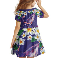 Hawaiian Plumeria and Humpback Whales Family Matching Summer Maxi Dress and Hawaiian Shirt Polynerian Art Tattoo-Navy Color LT03 - Polynesian Pride