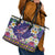 Hawaiian Plumeria and Humpback Whales Leather Tote Bag Polynerian Art Tattoo-Navy Color
