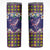 Hawaiian Plumeria and Humpback Whales Skinny Tumbler Polynerian Art Tattoo-Navy Color