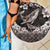 Hawaiian Plumeria and Humpback Whales Beach Blanket Polynerian Art Tattoo-Grayscale Mode
