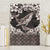 Hawaiian Plumeria and Humpback Whales Canvas Wall Art Polynerian Art Tattoo-Grayscale Mode