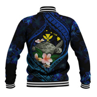 Hawaii Turtle Plumeria Flower Fanciful Baseball Jacket