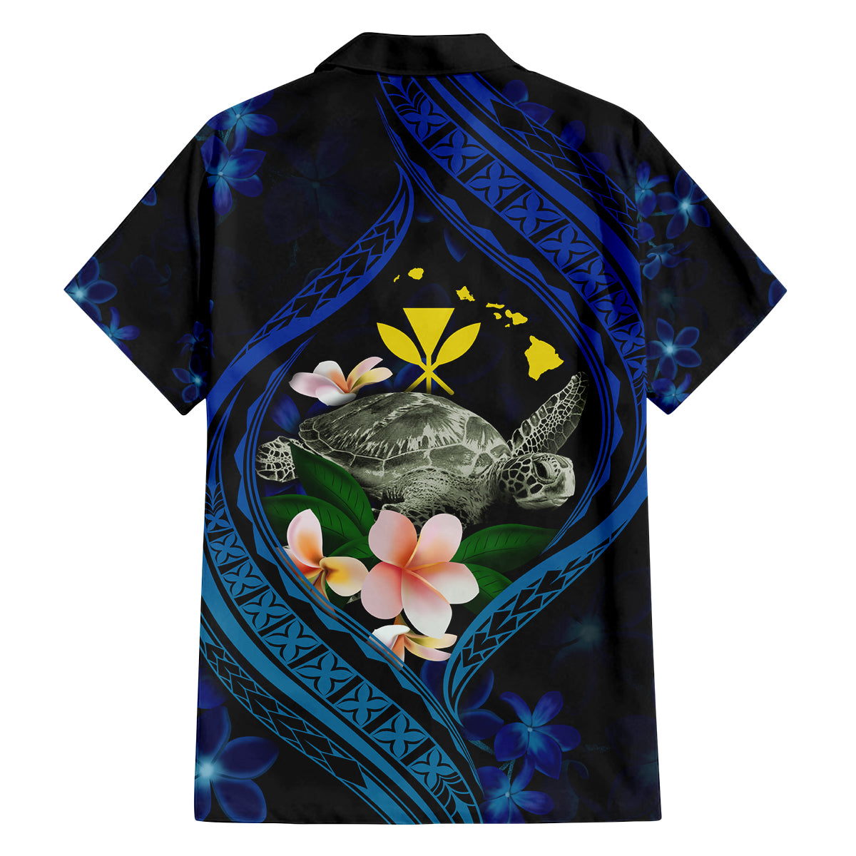 Hawaii Turtle Plumeria Flower Fanciful Family Matching Off Shoulder Maxi Dress and Hawaiian Shirt LT03 - Polynesian Pride