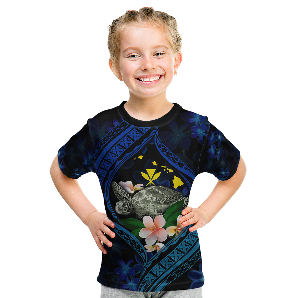 Hawaii Turtle Plumeria Flower Fanciful Kid T Shirt