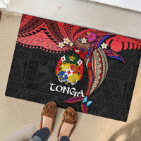 Tonga Emancipation Day Rubber Doormat Ngatu Humpback Whale Polynesian Flower