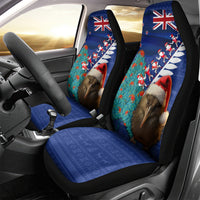 New Zealand Christmas Car Seat Cover Kiwi Bird Santa and Silver Fern Funny Haka Dance LT03 - Polynesian Pride