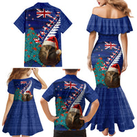 New Zealand Christmas Family Matching Mermaid Dress and Hawaiian Shirt Kiwi Bird Santa and Silver Fern Funny Haka Dance LT03 - Polynesian Pride